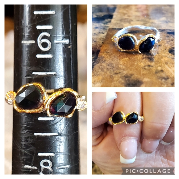 Genuine Ethiopian Black Fire Opal Ring Size 7 - Picture 9 of 9